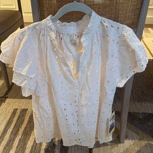 Trovata Cream Eyelet Blouse NWT